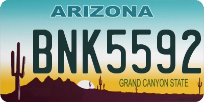 AZ license plate BNK5592