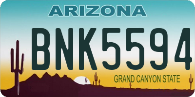 AZ license plate BNK5594