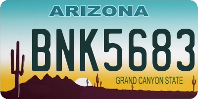 AZ license plate BNK5683