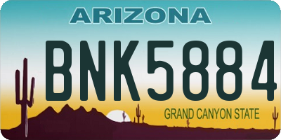 AZ license plate BNK5884