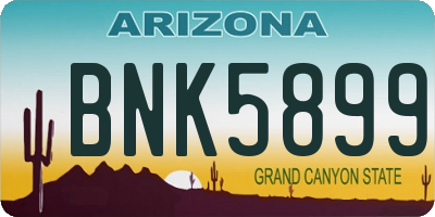 AZ license plate BNK5899