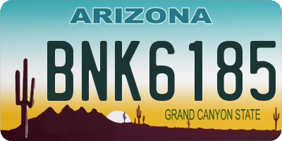 AZ license plate BNK6185
