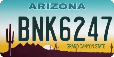 AZ license plate BNK6247