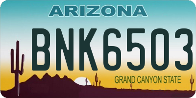 AZ license plate BNK6503