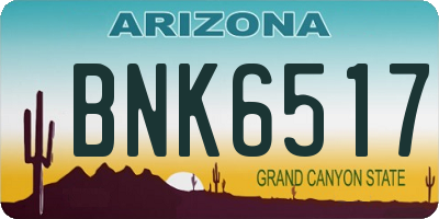 AZ license plate BNK6517