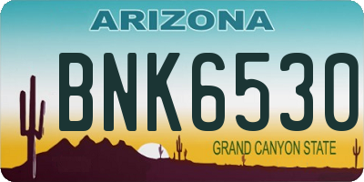 AZ license plate BNK6530