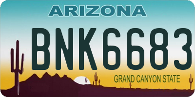 AZ license plate BNK6683