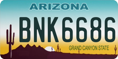 AZ license plate BNK6686