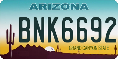AZ license plate BNK6692