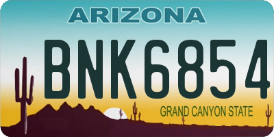 AZ license plate BNK6854