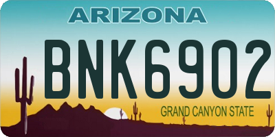 AZ license plate BNK6902
