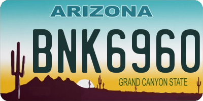 AZ license plate BNK6960