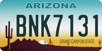 AZ license plate BNK7131