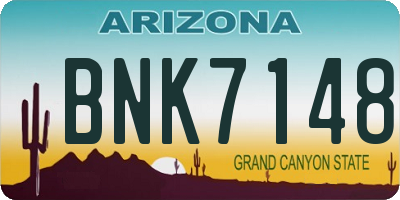 AZ license plate BNK7148