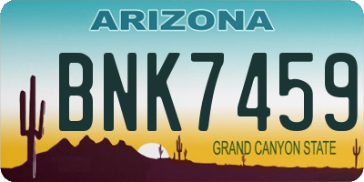 AZ license plate BNK7459