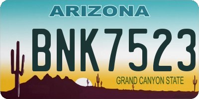 AZ license plate BNK7523
