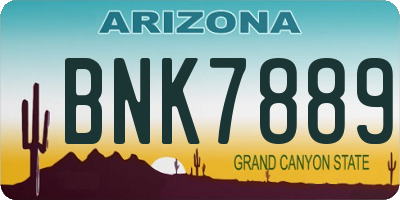 AZ license plate BNK7889