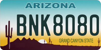 AZ license plate BNK8080