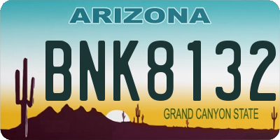 AZ license plate BNK8132
