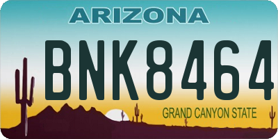 AZ license plate BNK8464