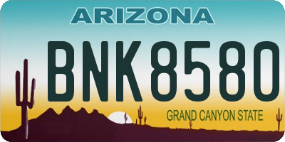 AZ license plate BNK8580