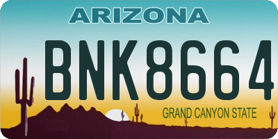 AZ license plate BNK8664