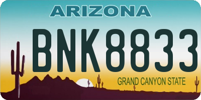 AZ license plate BNK8833
