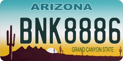 AZ license plate BNK8886
