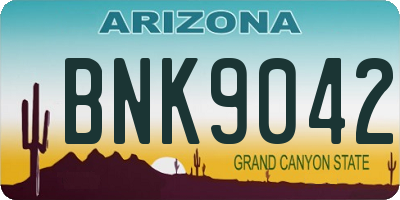 AZ license plate BNK9042