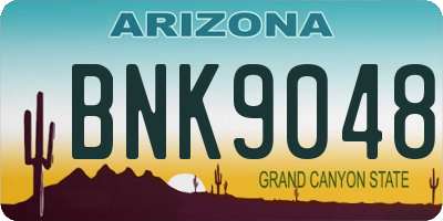 AZ license plate BNK9048