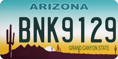 AZ license plate BNK9129
