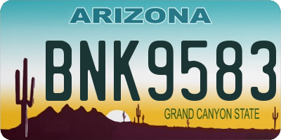 AZ license plate BNK9583