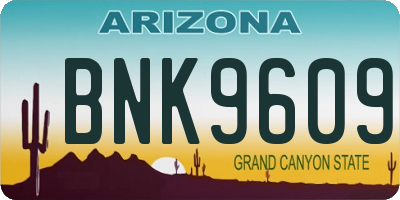 AZ license plate BNK9609