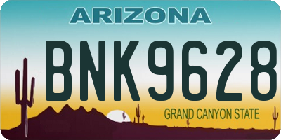 AZ license plate BNK9628