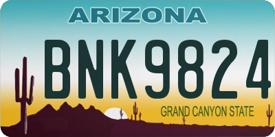 AZ license plate BNK9824