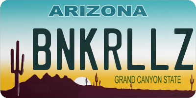 AZ license plate BNKRLLZ