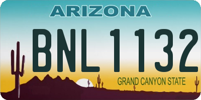 AZ license plate BNL1132