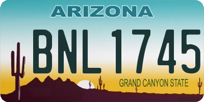 AZ license plate BNL1745