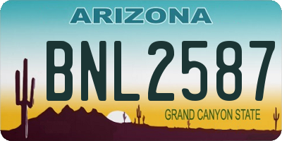 AZ license plate BNL2587