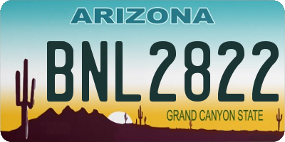 AZ license plate BNL2822