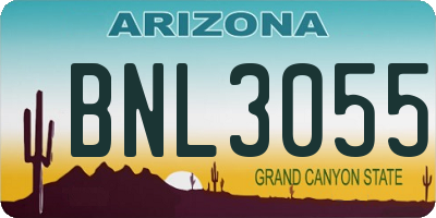 AZ license plate BNL3055