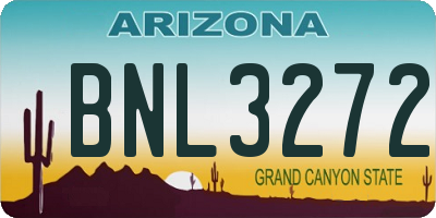 AZ license plate BNL3272