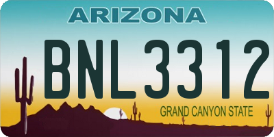 AZ license plate BNL3312