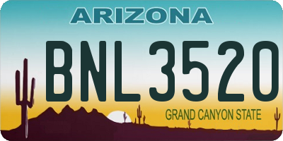 AZ license plate BNL3520
