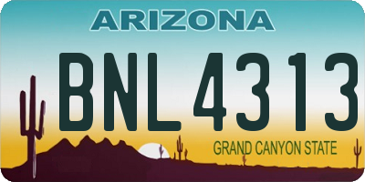 AZ license plate BNL4313