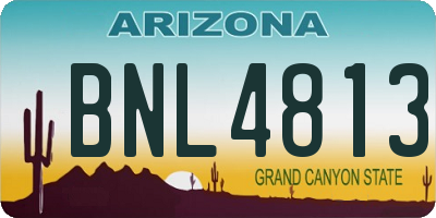 AZ license plate BNL4813