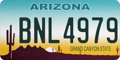 AZ license plate BNL4979