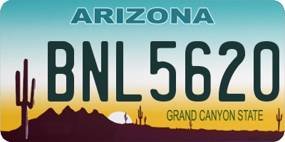 AZ license plate BNL5620