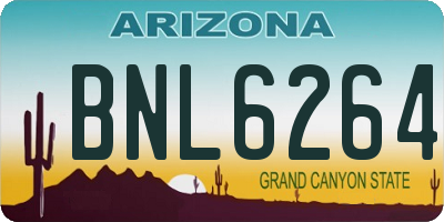 AZ license plate BNL6264