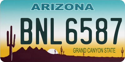 AZ license plate BNL6587